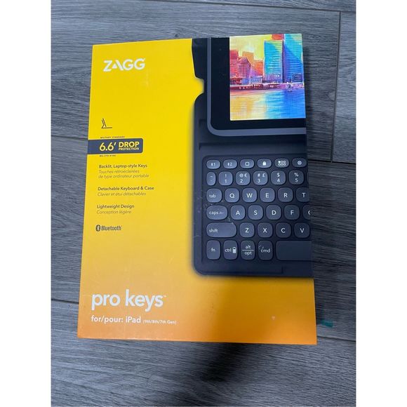 Zagg Pro Keys For iPad 10.2" (9th, 8th and 7th Gen) w Detachable Keyboard & Case - Picture 2 of 8